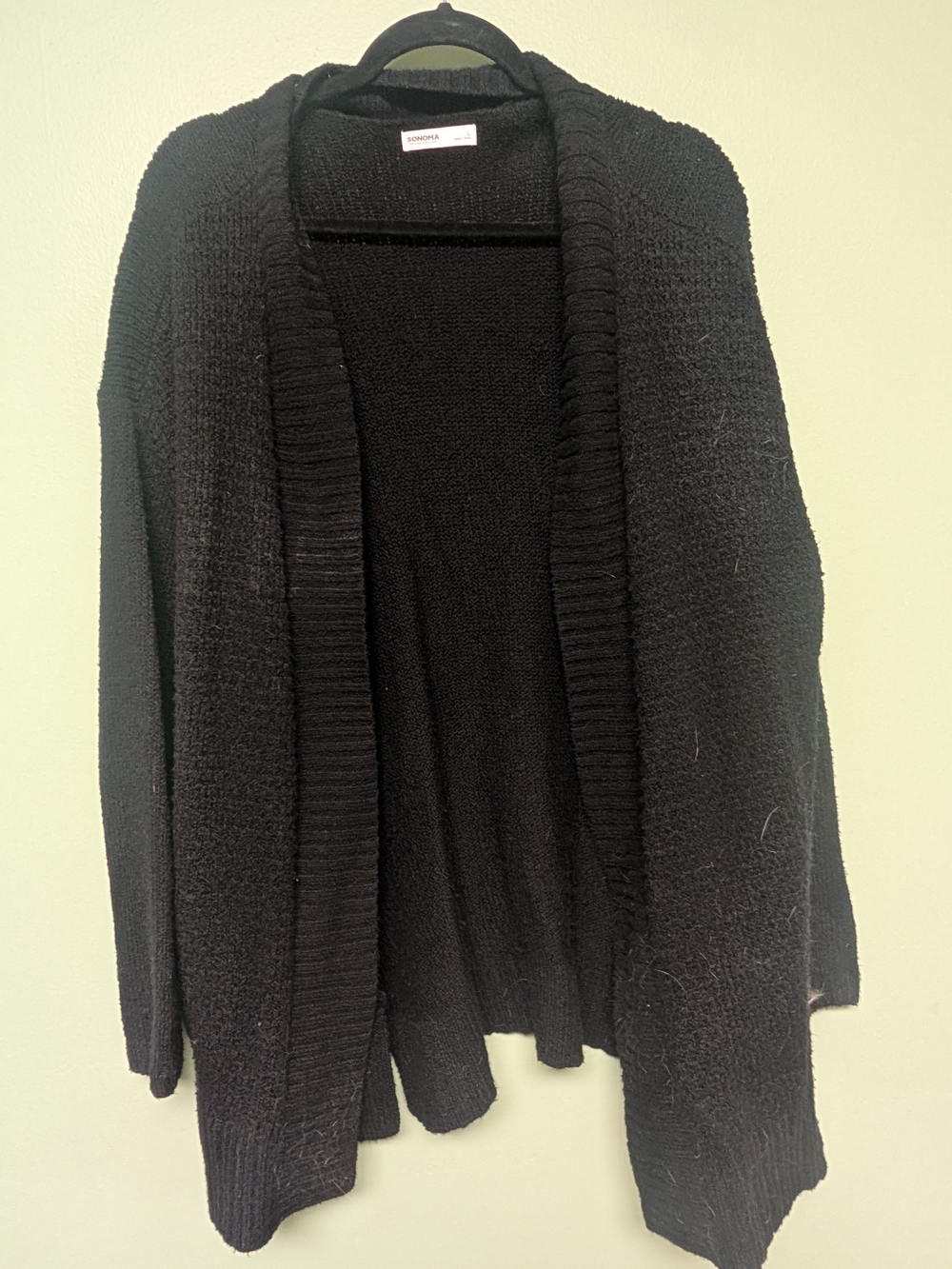 Sonoma Black Open-Front Knit Cardigan